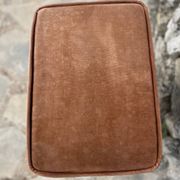 Charming stool in brown velvet and chrome metal