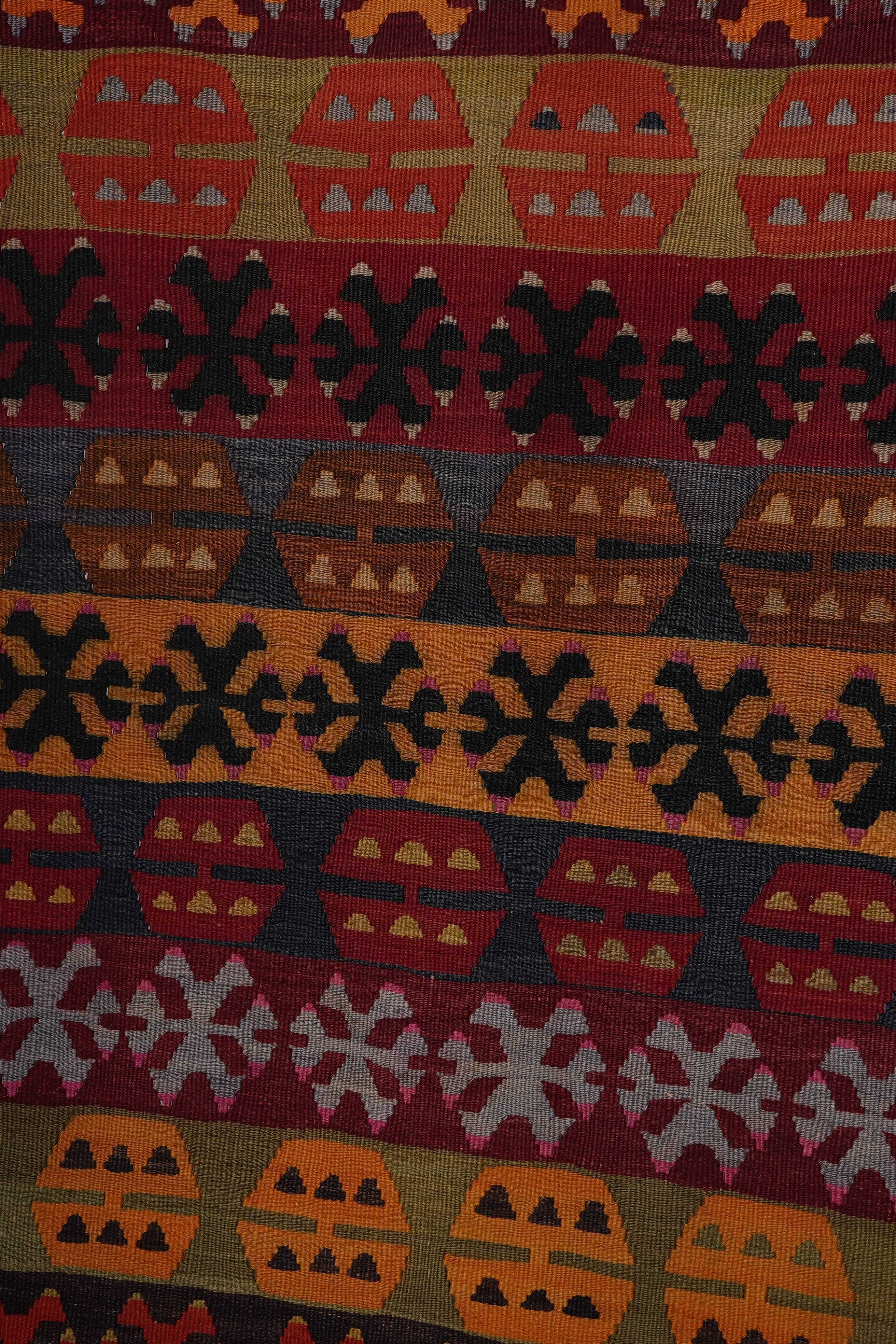 Vintage Turkish Oushak Rug Handwoven 99x455 cm