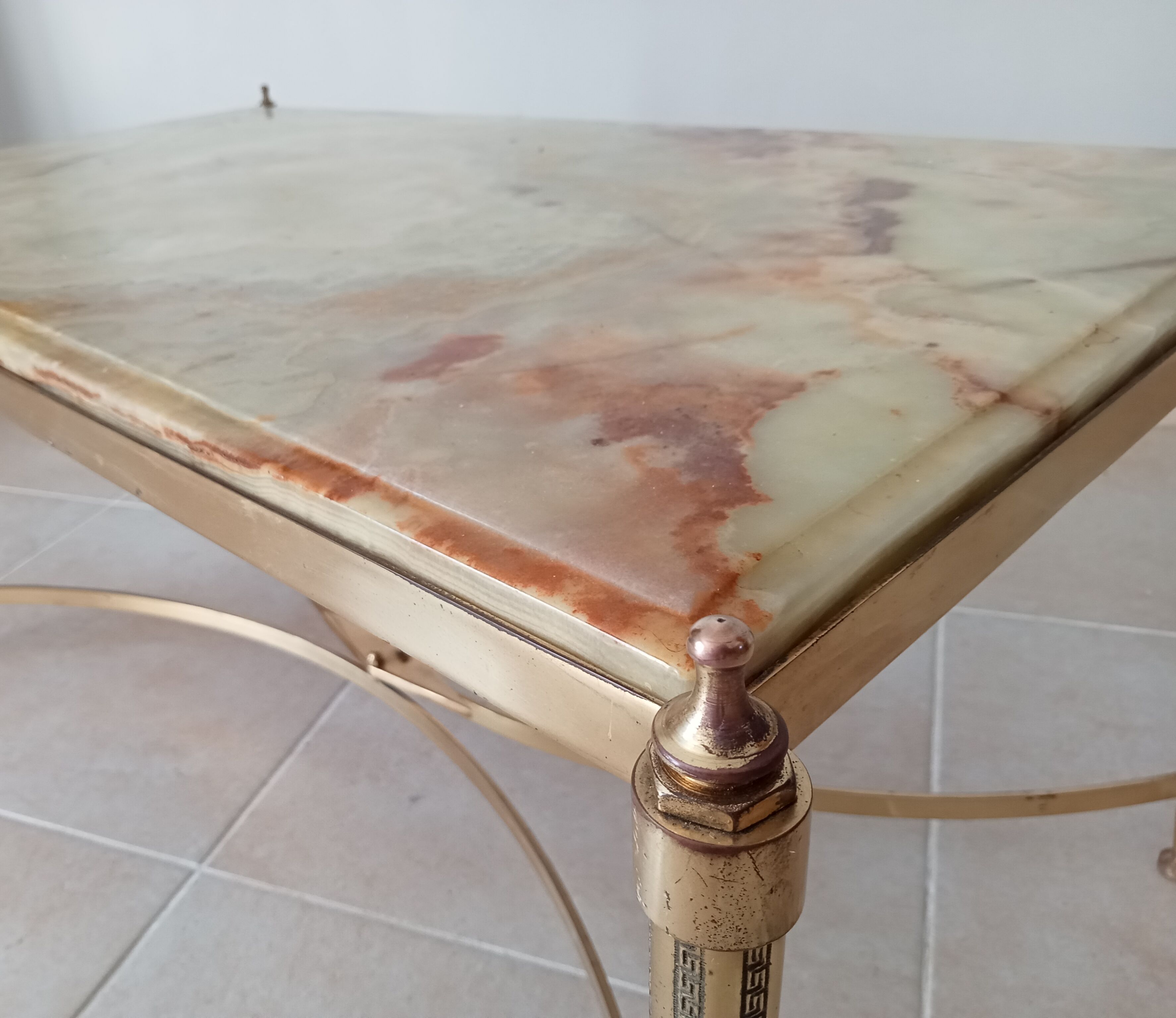 Neoclassical marble and brass coffee table 50s/60s