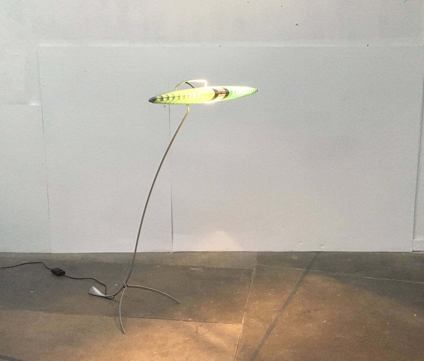 Titania Terra floor lamp, postmodern Italian design by Alberto Meda and Paolo Rizzatto for Luceplan.