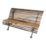 Old cast iron garden bench with oak slats