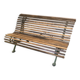 Old cast iron garden bench with oak slats