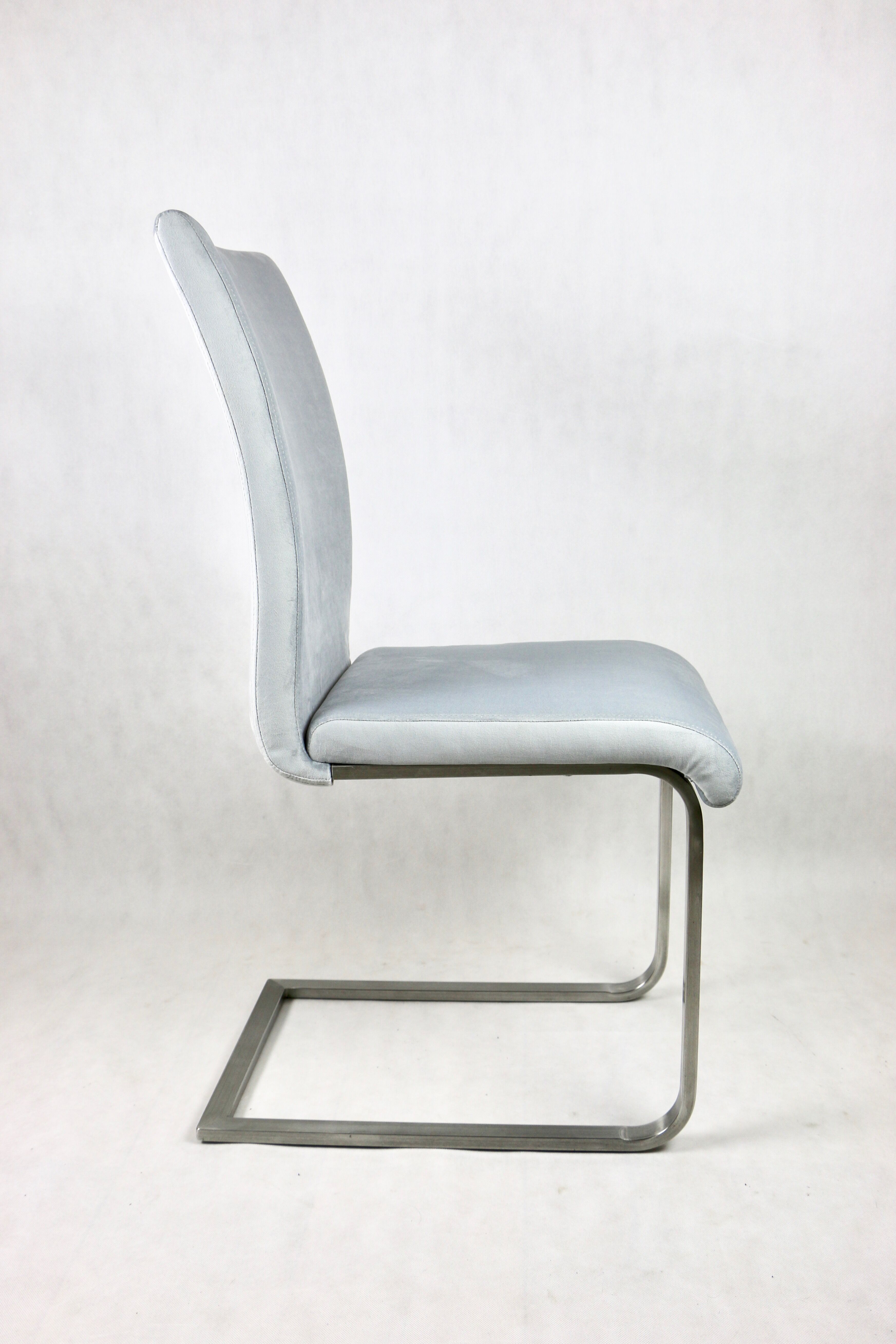 Grey Chairs on aluminium legs fully restored, Set of 4