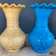Paire de vases opaline de foire début XX