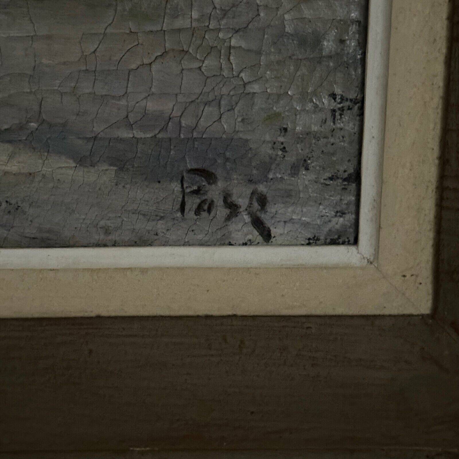 Oil on canvas of Breton farms by Pasquier, early 20th century