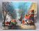 Beau tableau ancien hst gena pechaubes - paris - petit format 27 / 21.5 cm