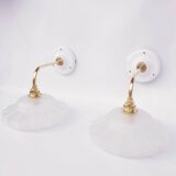 Art Deco swan neck wall lights