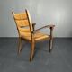 Wood turned rush armchair in the stye of Charles Dudouyt, France 1950s