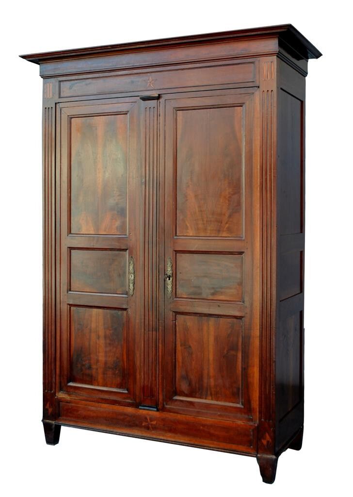 Wardrobe Louis XVI period 18th century mahogany