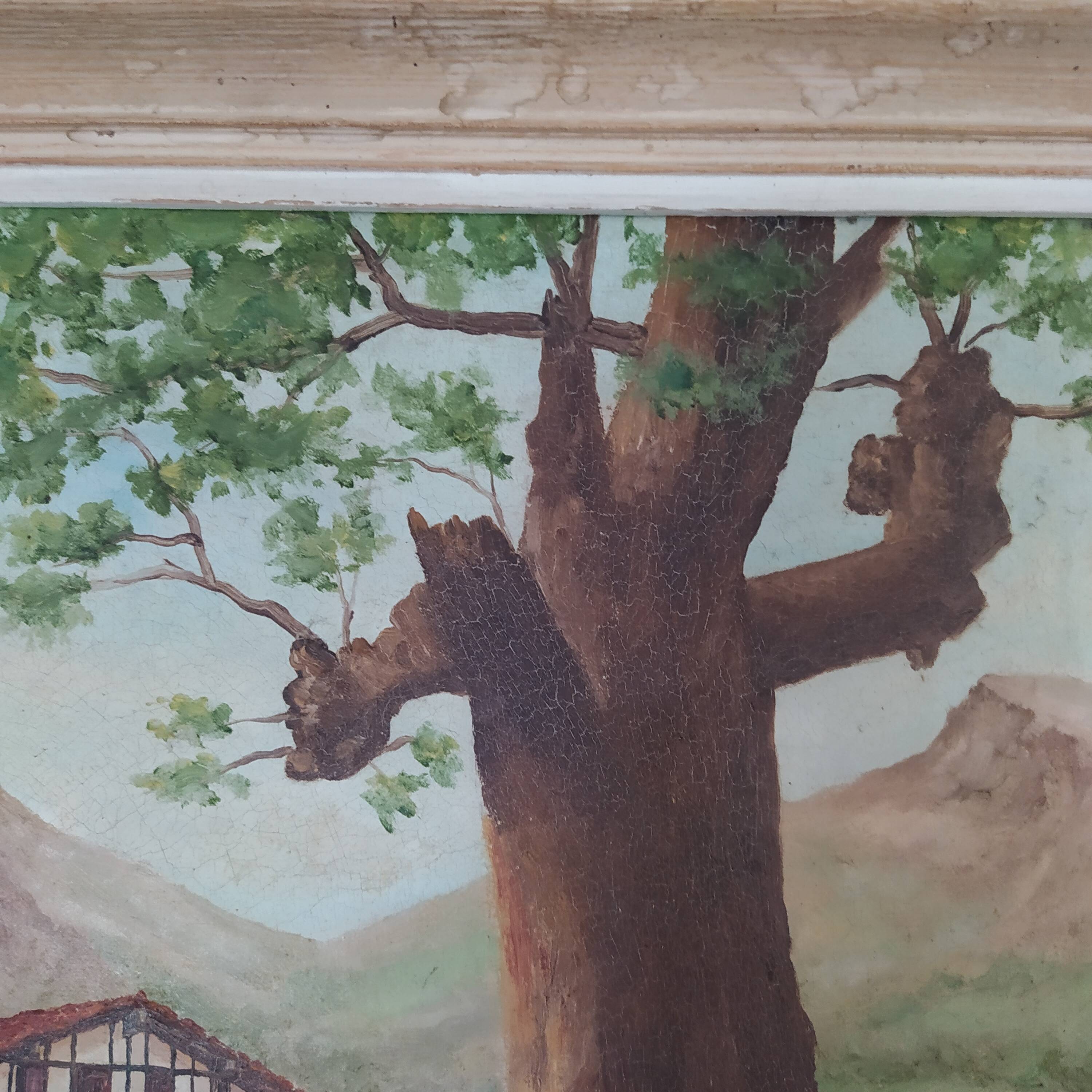 oil on canvas Basque landscape signed Yves Babonnaud 20th century