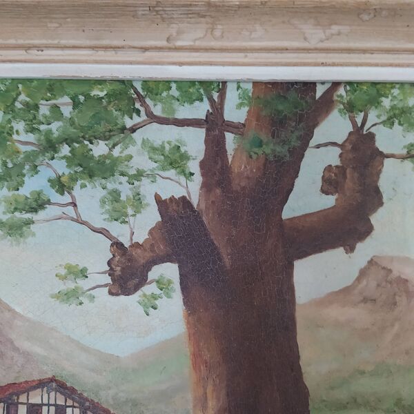 huile sur toile paysage basque signée Yves Babonnaud XXème