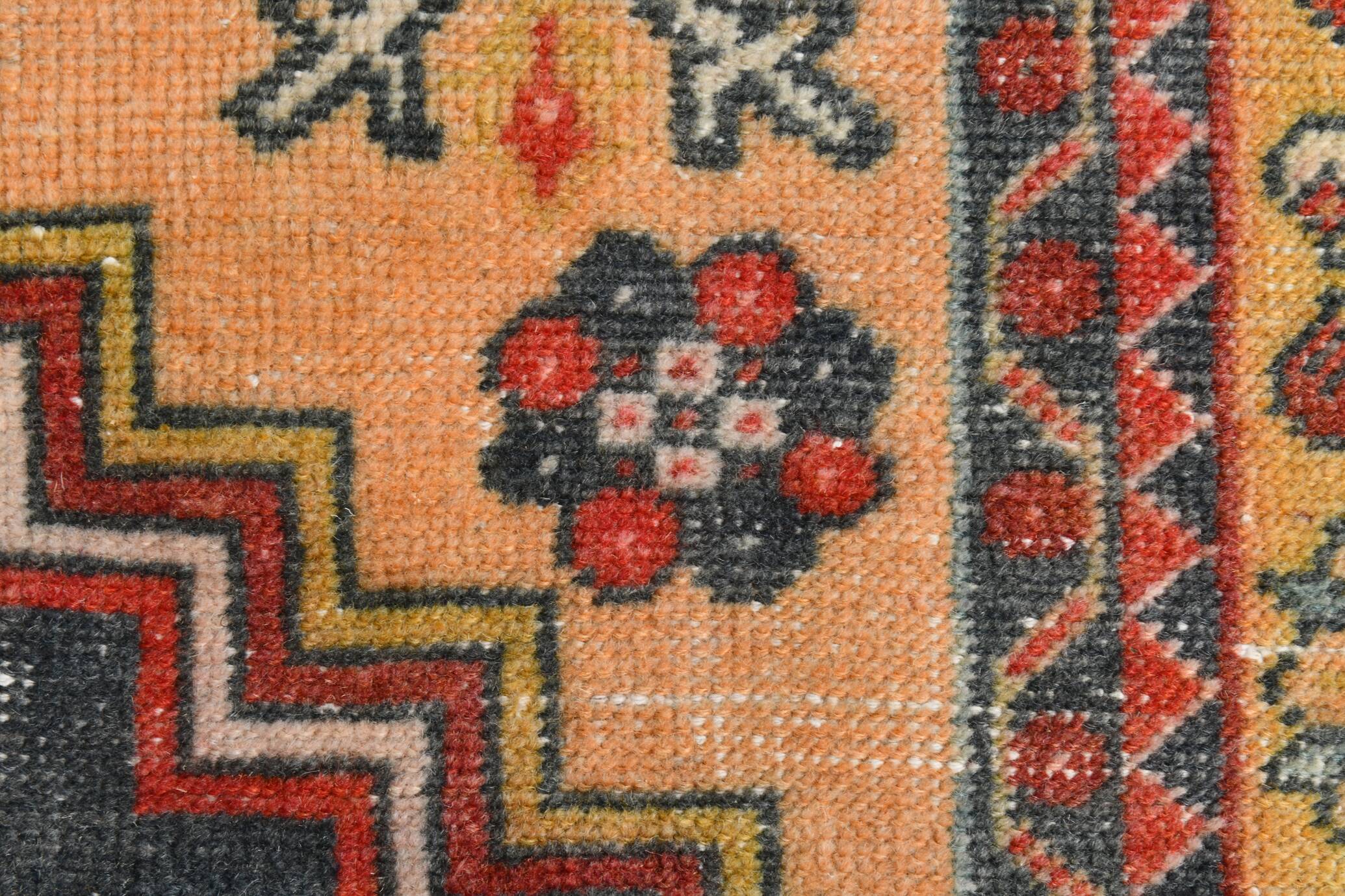 3x6 Red Navy Blue Oriental Vintage Rug, 106x201Cm