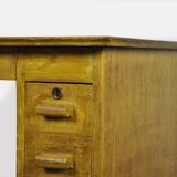 Small vintage oak writing desk, handmade in the 1930s in the Netherlands