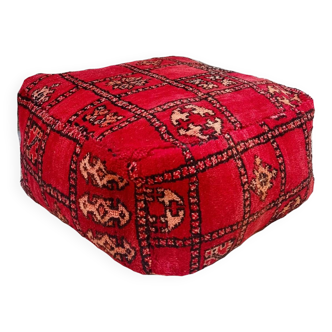 Handmade Berber pouf in wool 60 X 60 X 20 CM