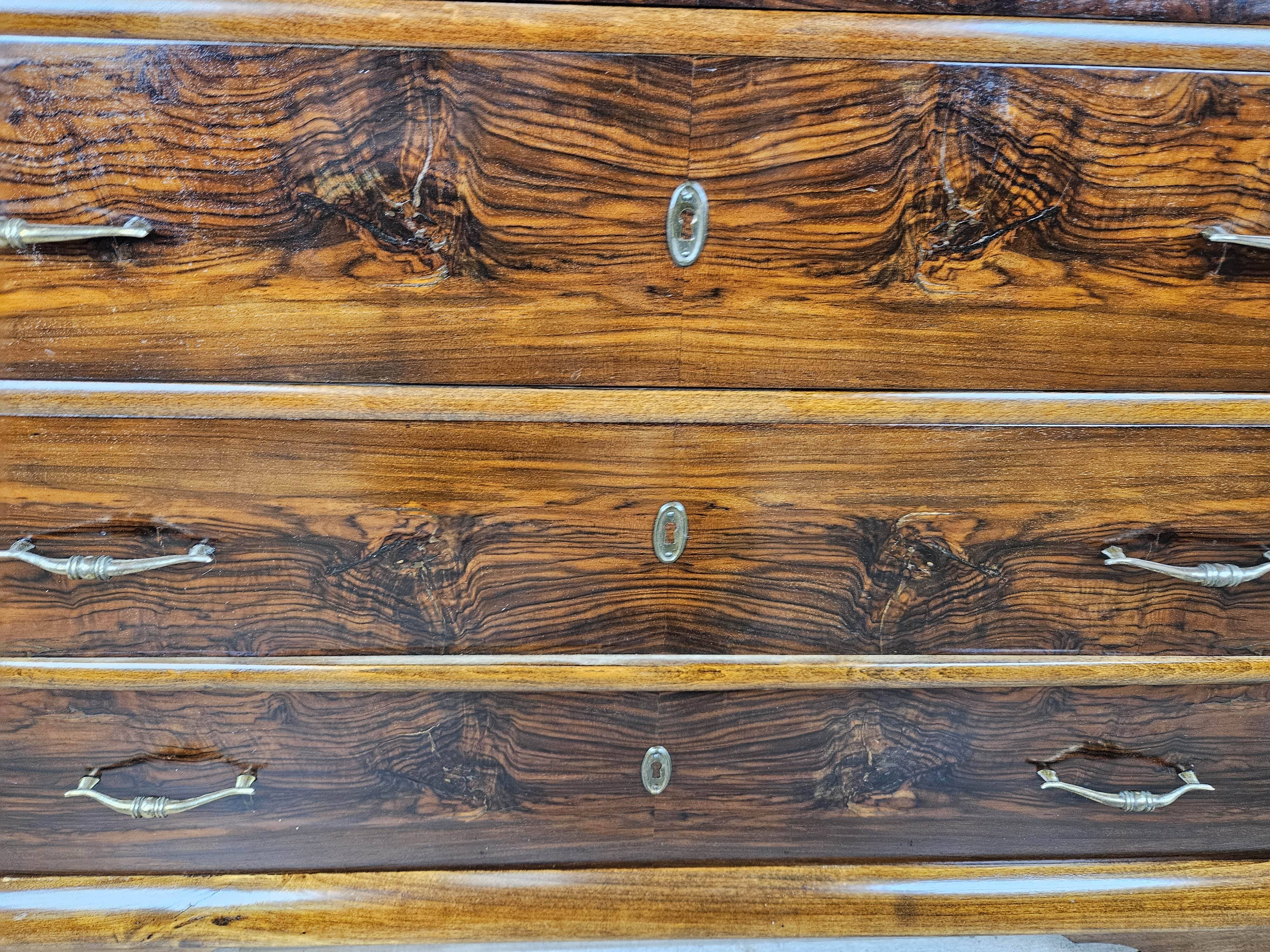 Commode Art Déco avec poignées en laiton