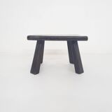 Solid oak side table wabi-sabi style, The Netherlands 1970's