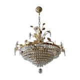 Crystal grapevine waterfall chandelier from the 70s