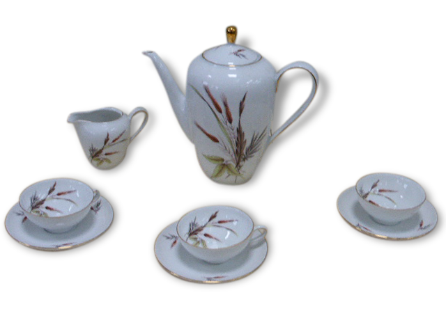 Service has coffee porcelain patterns vintage 1960 corn cobs