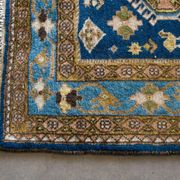 Oriental carpet 152 x 110 cm Blue background Handmade XXth