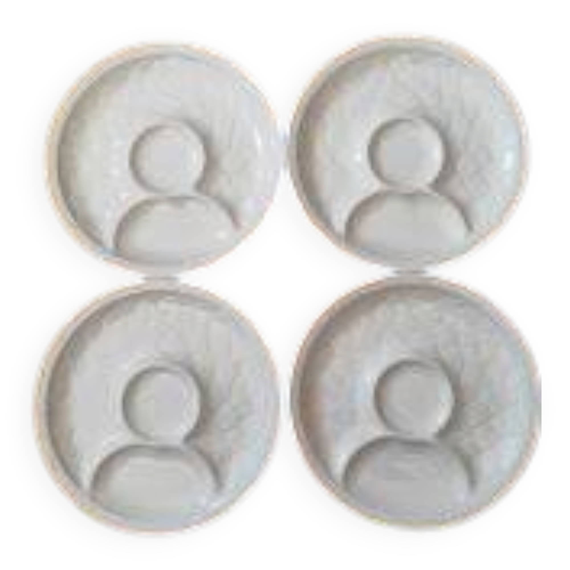 New! 1960/80 Salins / 4 Large Artichoke Plates / white