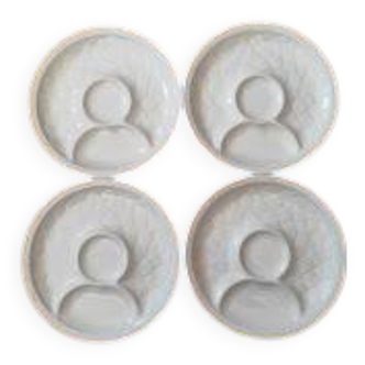 New! 1960/80 Salins / 4 Large Artichoke Plates / white
