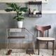 Vintage console in wood and stainless steel