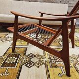 Danish teak Scandinavian sofa armchair set 1960