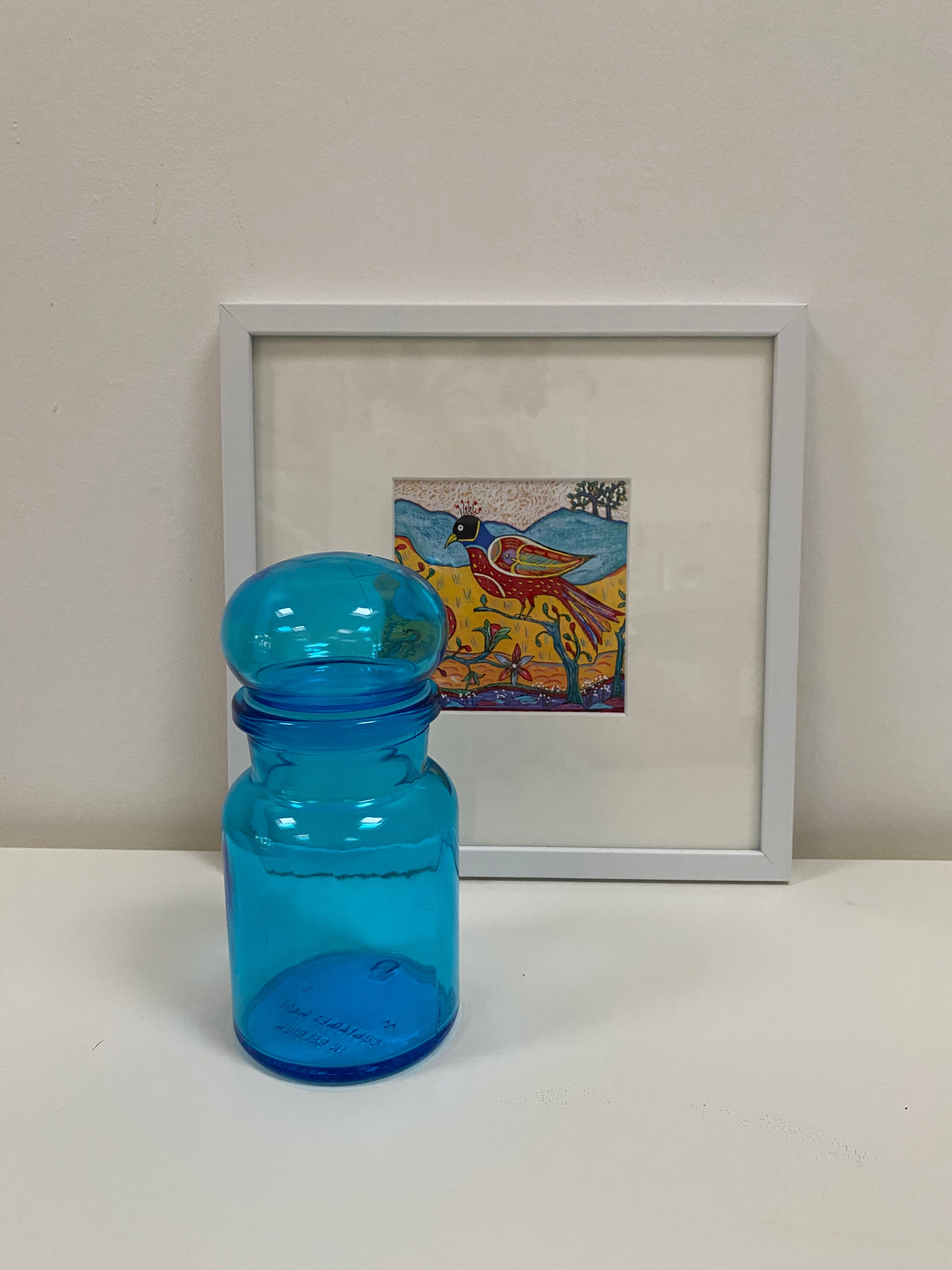 Small turquoise blue jar from the 70s