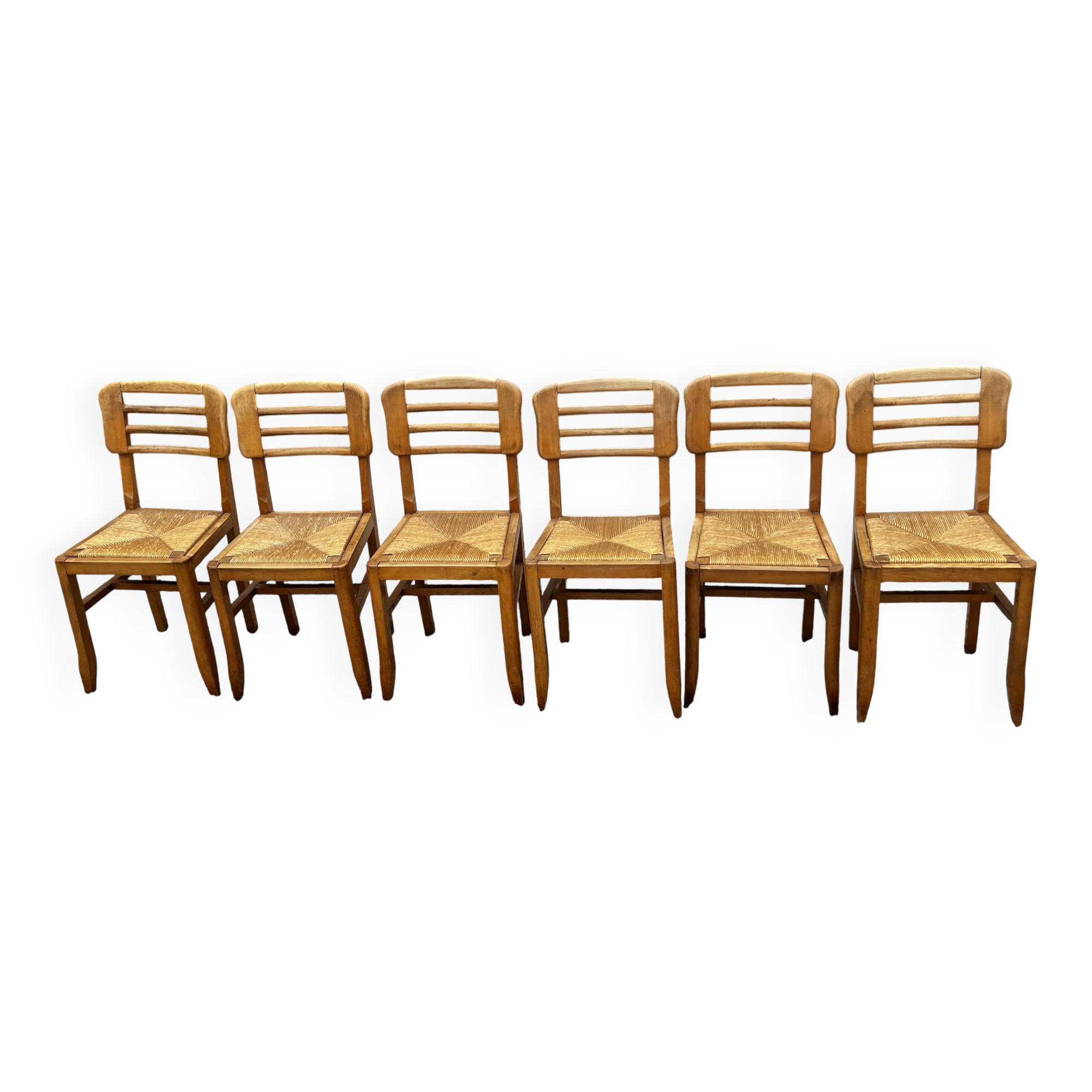 Set of 6 raw stone chairs French design