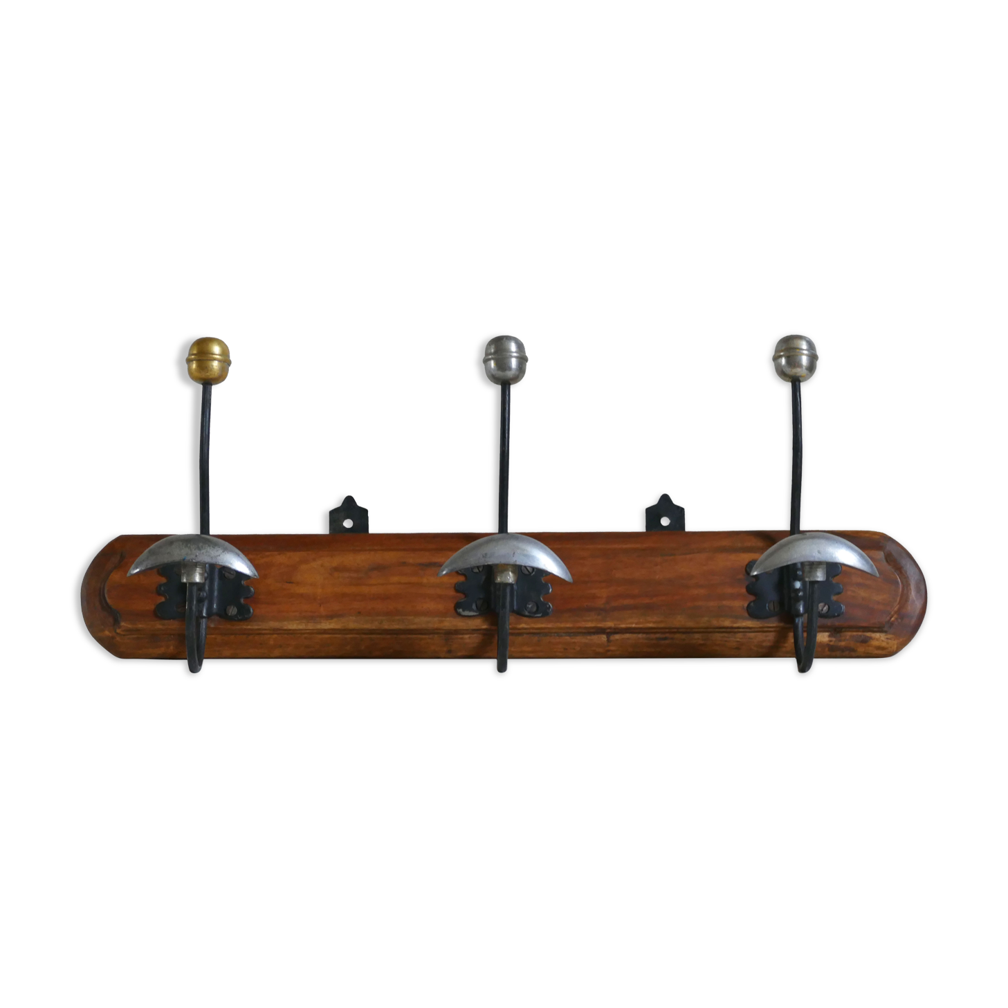 Vintage wood and metal patère