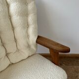 Guillerme et Chambron mid-century french oak armchair