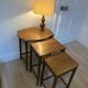 Vintage 1960s nesting tables in solid oak.
