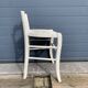 Tabouret paillé vintage peint en blanc