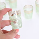 Liquor glasses, 8 glasses, art deco