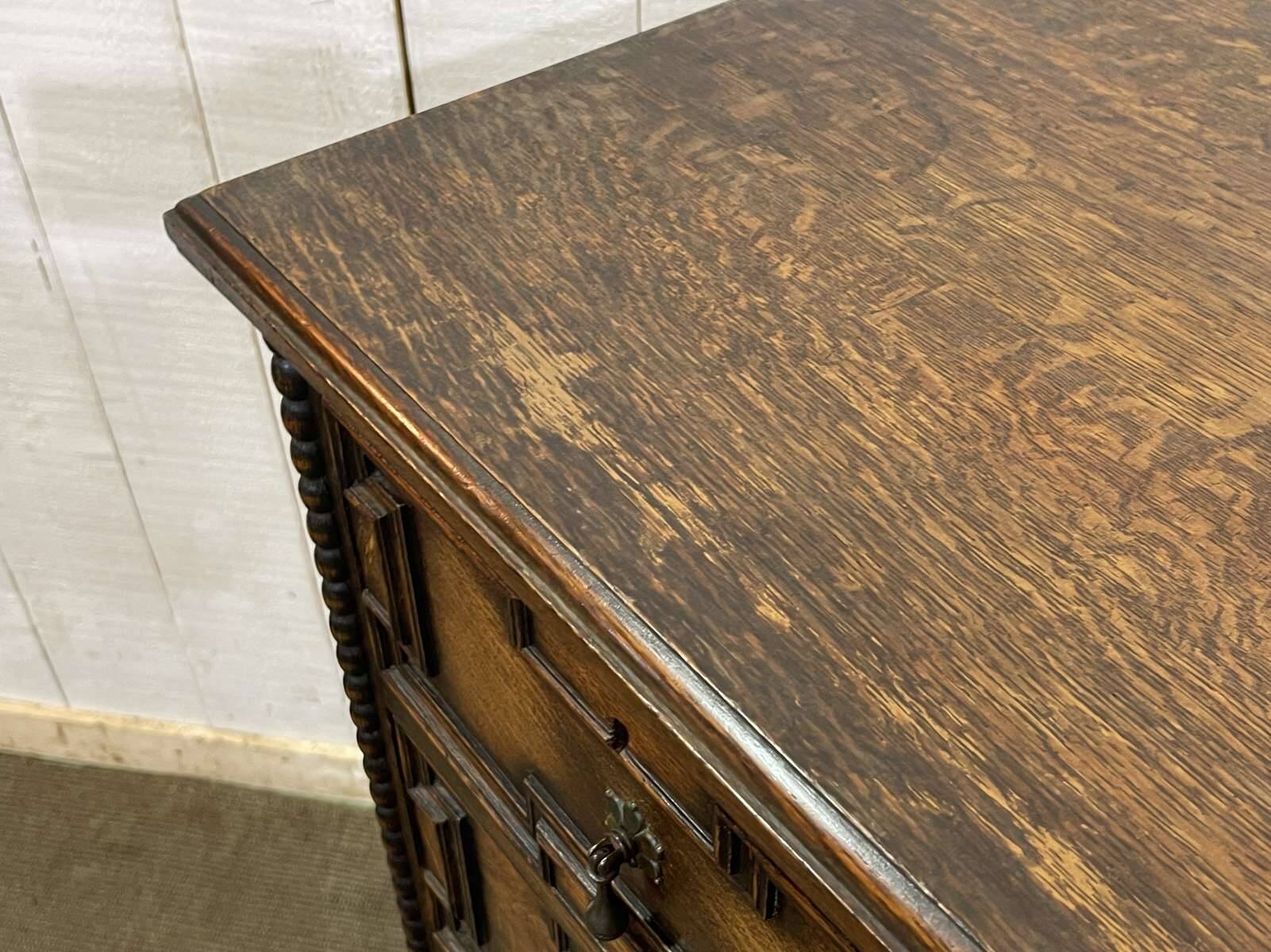 1950s English oak chest of drawers