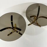Brass & smoked glass side tables 1960’s