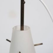 Suspension italienne en opaline satinée mid-century