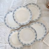 6 flat iron earth plates Sarreguemines U&C Luchon model