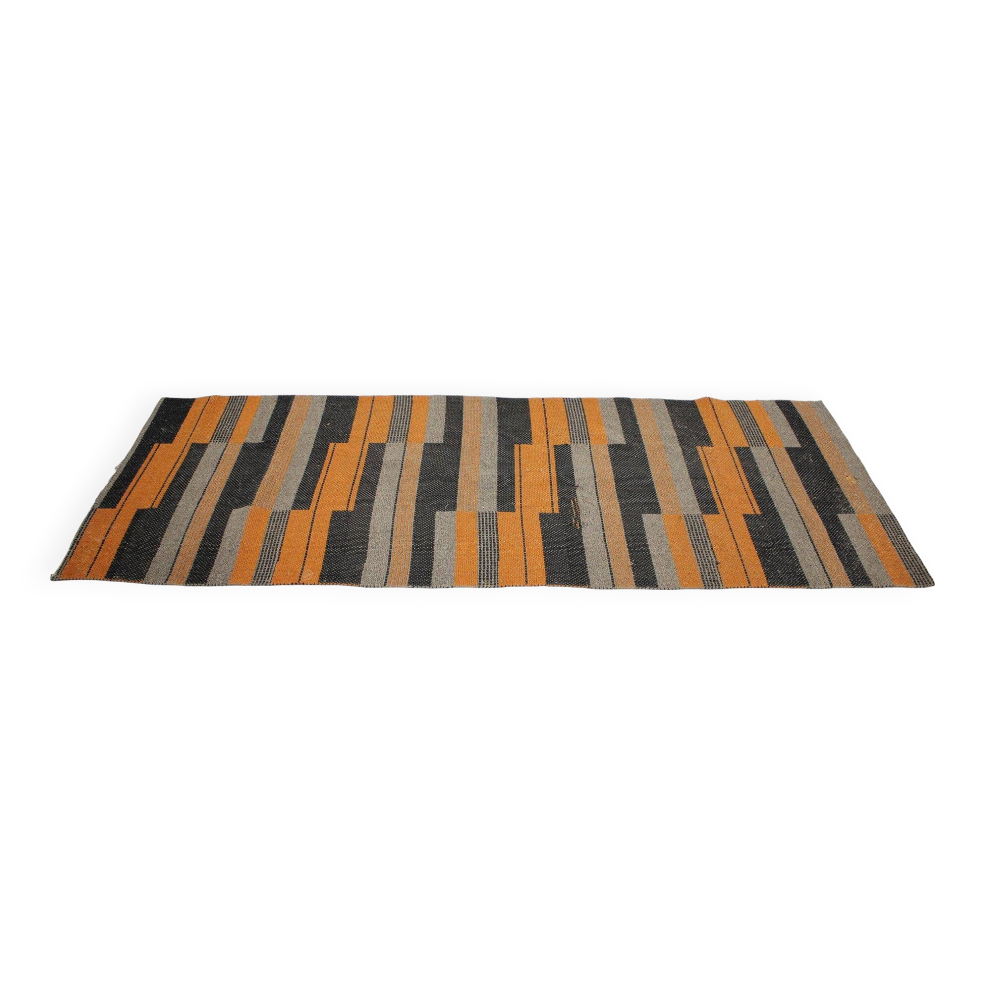 Geometric Modernist Bauhaus Rug, Czechoslovakia, 1930s