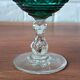 2 vintage cut glass coloured stemmed glasses