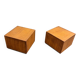 Set of two modernist cubes / side tables or stools in walnut.