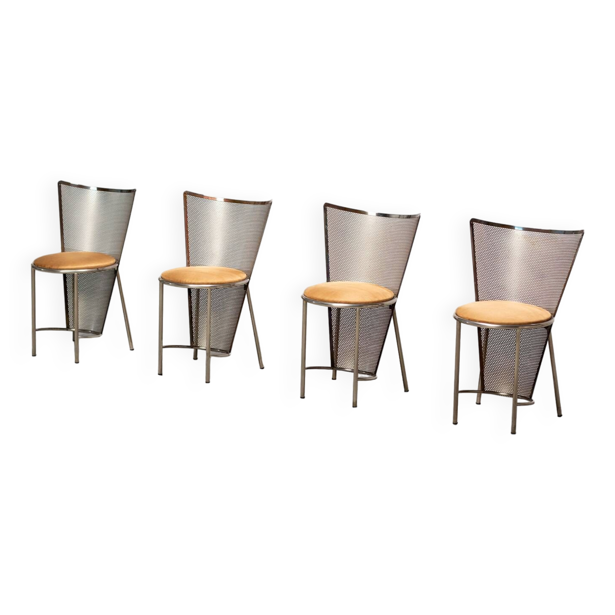 Frans Van Praet set of four postmodern Sevilla chairs 1990