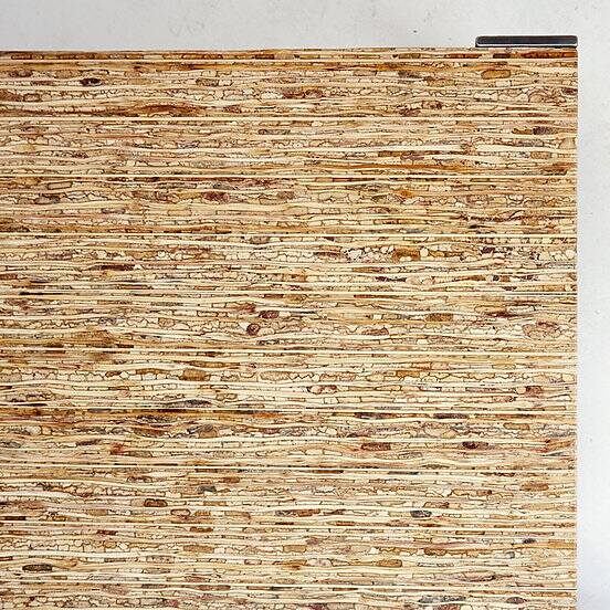 Table basse en métal et sorgho