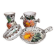 Set of 4 pieces La Roue Vallauris – 2 vases and 2 pans – ceramic v