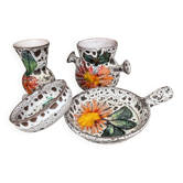 Set of 4 pieces La Roue Vallauris – 2 vases and 2 pans – ceramic v