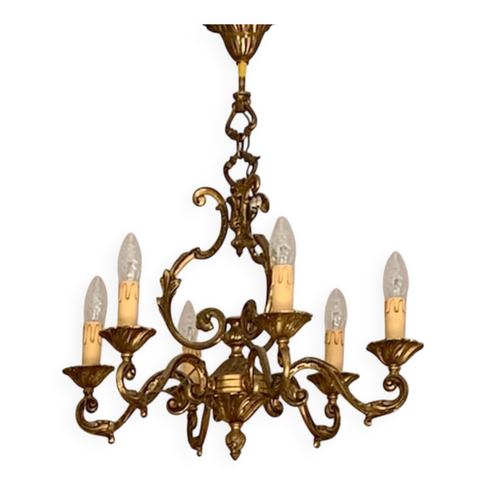Bronze chandelier with 6 branches