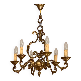 Bronze chandelier with 6 branches