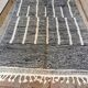 Tapis beni ouarain rayé noir et blanc 3/2m