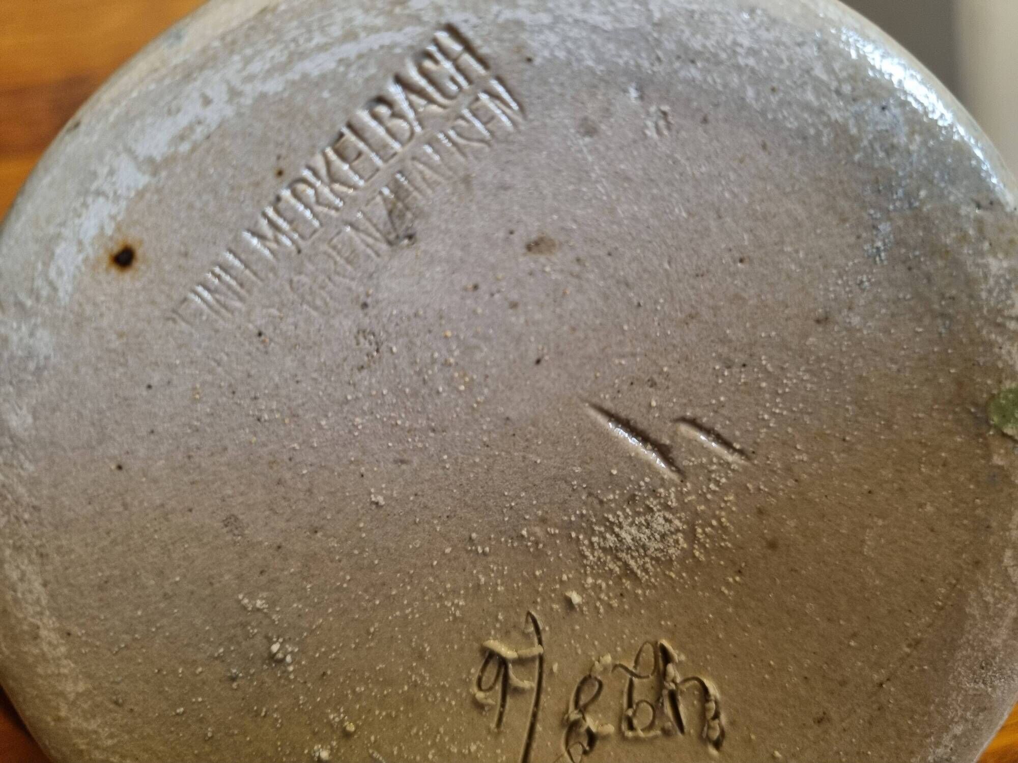 Salt-glazed stoneware mug from Alsace by Reinh Merkelbach, Hohr Grenzhausen.