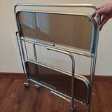 Vintage iron and smoked glass serving trolley